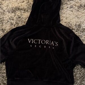 Victoria's Secret Black Velvet Hoodie